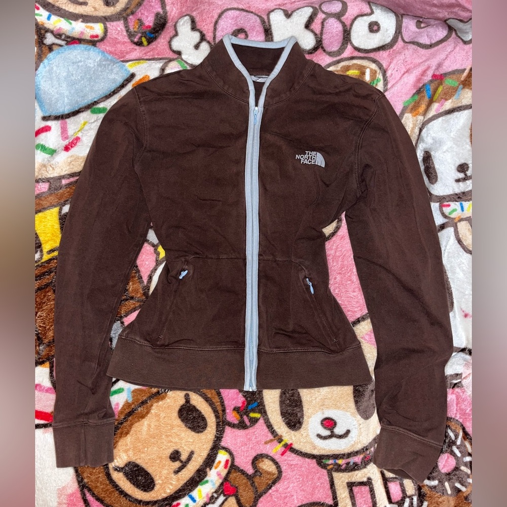 Vintage y2k the north face brown and blue zip up